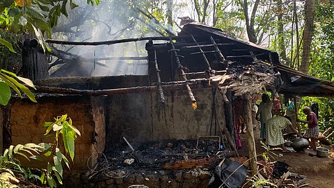 House destroyed in fire at tribal area in Kothamangalam
