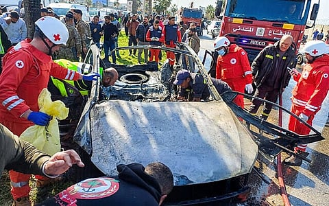 Israel releases photo of burnt car after explosion