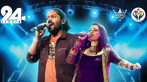 Vidhu Pratap and Jyotsna Radhakrishnan arrive in Mumbai for a musical night