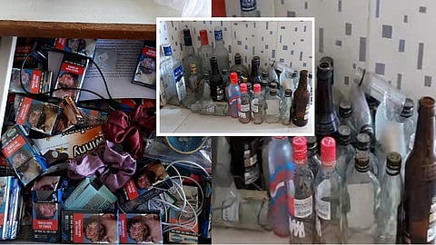 ganja, tobacco, cigarettes and liquor bottles found from pune ladies hostel