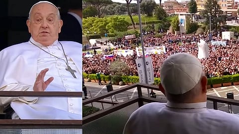 Pope Francis makes his first appearance after a 38-day hospitalization