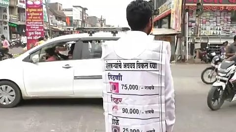 Farmer protests by putting his organs on sale