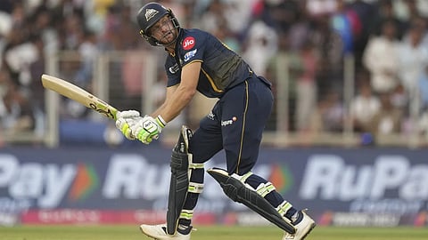 Gujarat Giants' star Jos Buttler plays a shot against Delhi Capitals in IPL 2025
