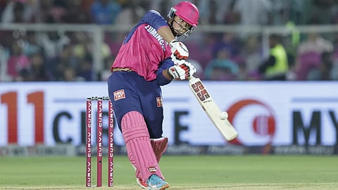 RR opener Vaibhav Suryavanshi bats against Gujarat Titans in IPL 2025