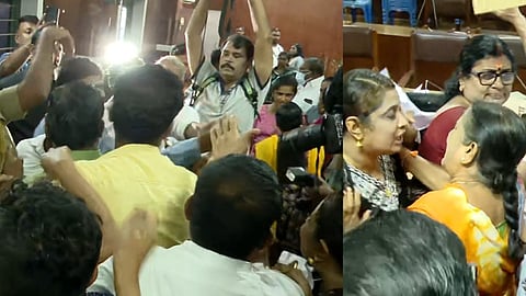 hedgewar naming controversy; opposition members and bjp clashed in palakkad municipality