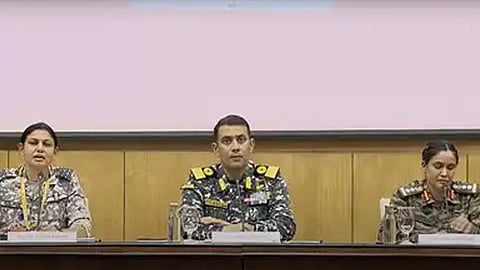 army navy and air force will monitor the ceasefire external affairs ministry press meet