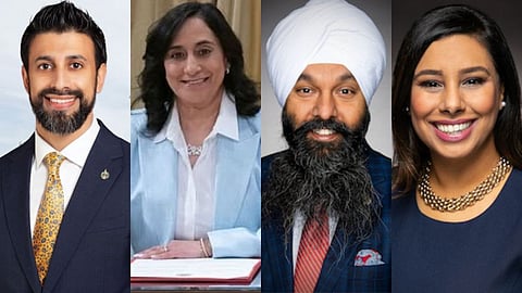 Indian-origin Canadian leaders in Mark Carney's cabinet: Maninder Sidhu, Anita Anand, Randeep Sarai and Ruby Sahota. (left to right)