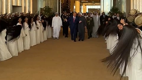 UAE welcomes trump with traditional al ayyala
