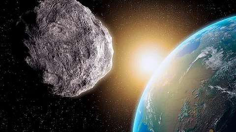 Gigantic tower like Eiffel tower approaching earths orbit
