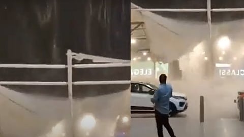 part of roof collapsed at Delhi airport due to rain