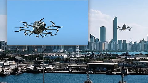 Driverless flying taxi test flight in Abu Dhabi