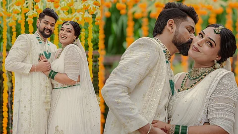 Make up artist seema vineeth wedding photos