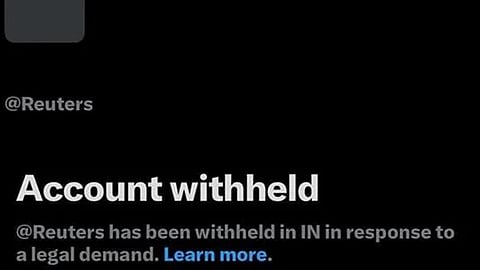 Reuters X accounts blocked in India