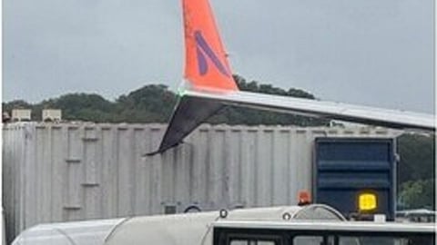Truck rams airplane in Mumbai