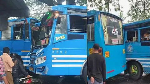 kannur private bus accident 10 injured