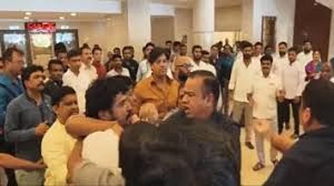BJP NCP workers clashed in the assembly premises
