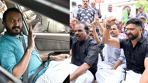 bjp protest against rahul mamkootathil mla palakkad