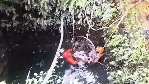 Fire fighters rescue man who fell into well in Kothamangalam
