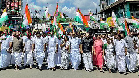 Protest against police action against Shafi Parambil and UDF leaders