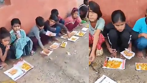 Rahul share video of kids having mid-day meals in MP