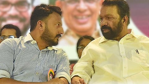 v sivankutty defends stage sharing with accused mla