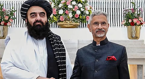 Afghan Commerce Minister Alhaj Nooruddin Aziz and External Affairs Minister Jaishankar