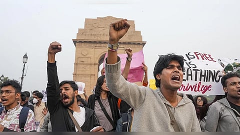 serious allegations against delhi police gen z protest maoist poster