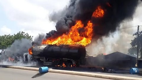 gas tanker leak lead blast in tiles factory at tirupati