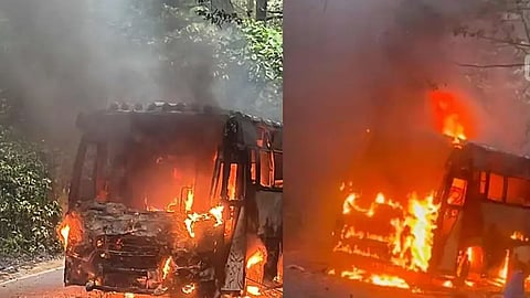 kannur makootam churam bus fire