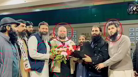 Nazi Zaeer with Lashkar-e-Taiba and Jaish-e-Mohammed terrorist leaders in Pakistan-occupied Kashmir in February 2025