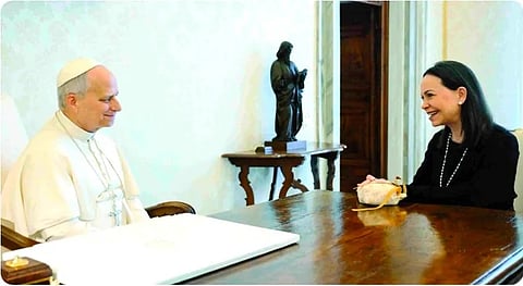 Maria Corina Machado meets with Pope Leo