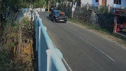 dangerous ride kids car bonnet father arrested