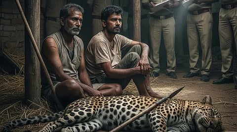 Babubhai Naran Bhai Vaja, who was seriously injured in a tiger attack, was killed by his son Shardul Babubhai.