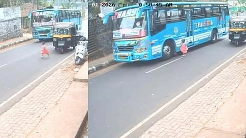 kozhikode three years old girl escaped from accident, video