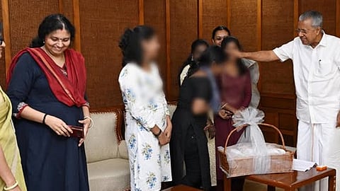 nirbhaya home pocso victim girls visited chief minister pinarayi vijayan