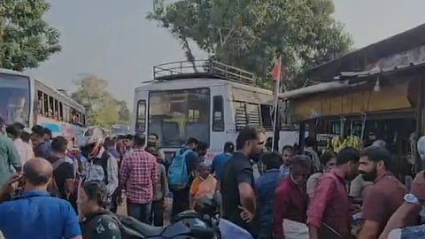 ksrtc bus accident one death in thiruvananthapuram