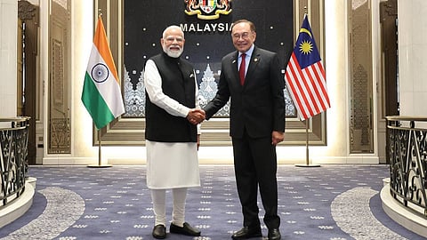 Prime Minister Narendra Modi and Malaysian Prime Minister Anwar Ibrahim