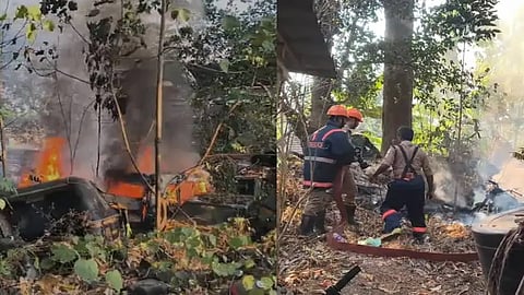 Vehicles impounded at Pangod police station catch fire