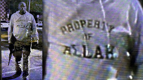The attacker was wearing a shirt with the Iranian flag on the back and the words "Property of Allah" written on the front