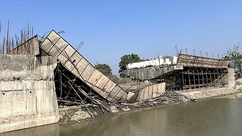 bihar under construction bridge collapses