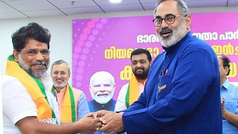 congress leader m.s. anilkumar joins bjp in thrissur