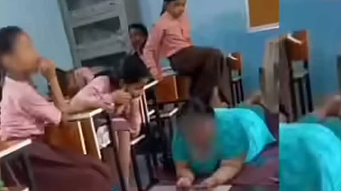 Children massage teacher; Video goes viral