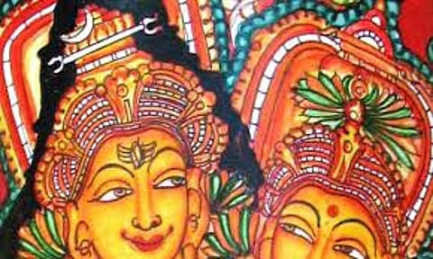 Mural painting class has started.