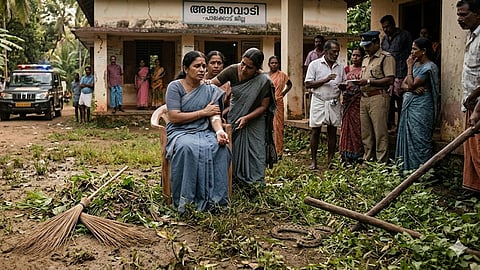 Teacher bitten by snake while cleaning Anganwadi premises; incident in Palakkad