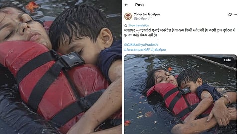 boat accident mother and son viral image is ai
