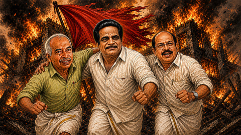smoky flames rose; the red forts collapsed in the wave of rebellion