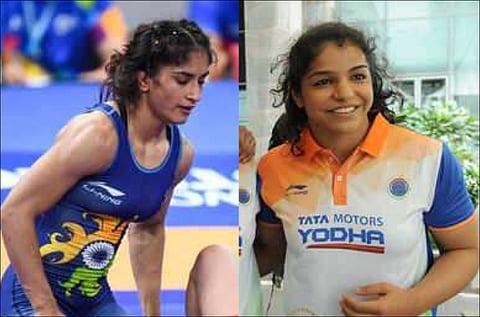 Vinesh Phogat, Sakshi Malik.
