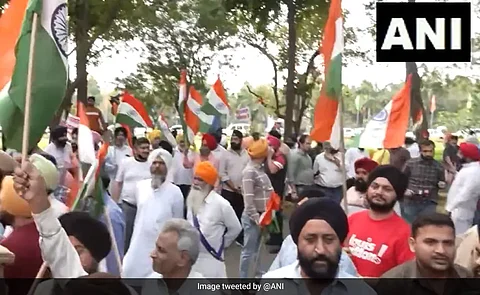 Sikhs protest at British High Commission over pulling down of Indian flag at London mission