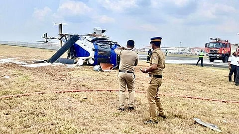 Coast Guard helicopter crashes soon after takeoff at CIAL, pilot's 'presence of mind' saves three on board