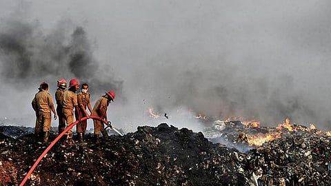 Fire from Brahmapuram waste plant under control, thick smoke continues to persist